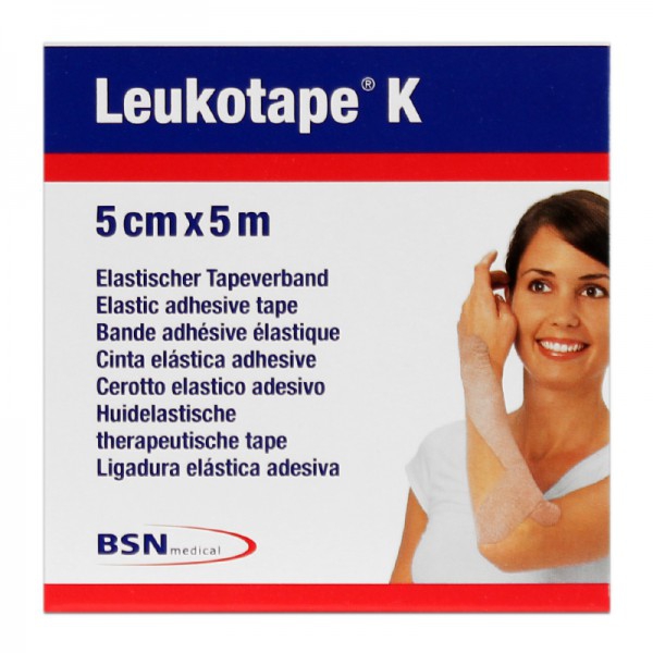 Leukotape K Fita Elástica Adesiva 5 cm x 5 metros: Cor Bege Leukotape K Fita Elástica Adesiva 5 cm x 5 metros: Cor Bege
